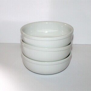 Crate & Barrel Culinary Arts soup cereal bowl lot of 3 white porcelain